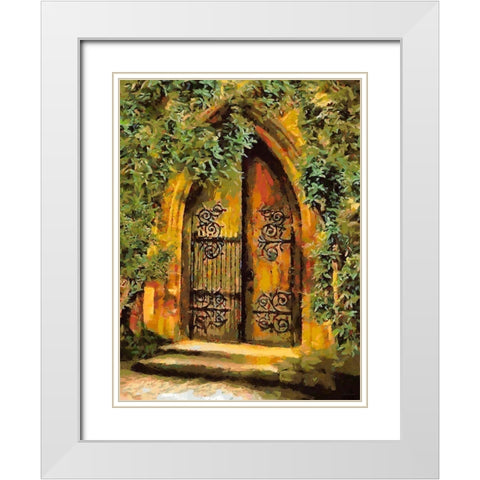Door Collection VII White Modern Wood Framed Art Print with Double Matting by Medeiros, Celito