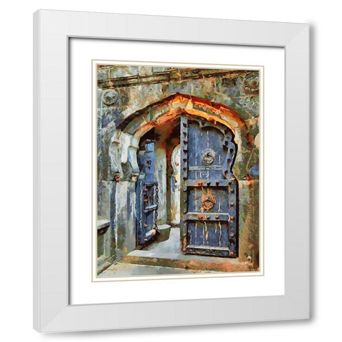 Door Collection IX White Modern Wood Framed Art Print with Double Matting by Medeiros, Celito