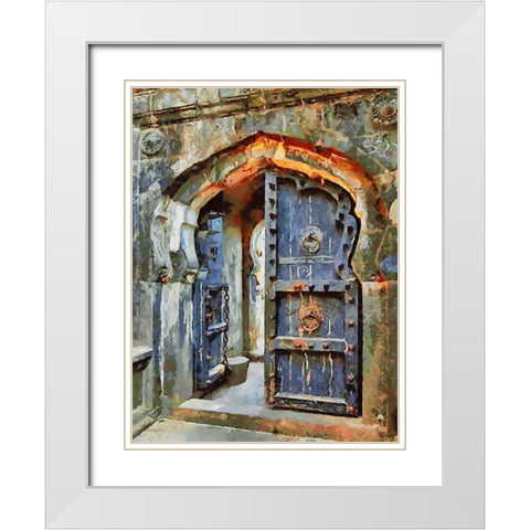 Door Collection IX White Modern Wood Framed Art Print with Double Matting by Medeiros, Celito