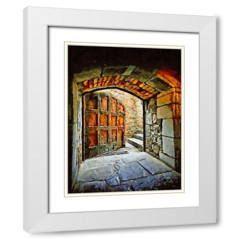 Door Collection X White Modern Wood Framed Art Print with Double Matting by Medeiros, Celito