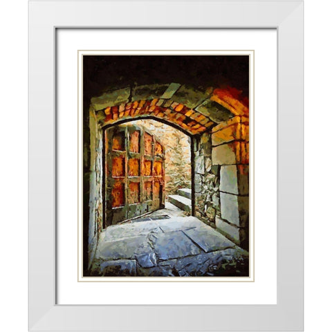 Door Collection X White Modern Wood Framed Art Print with Double Matting by Medeiros, Celito
