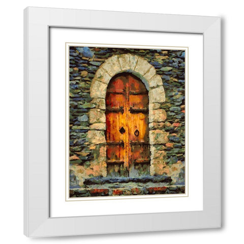 Door Collection XIII White Modern Wood Framed Art Print with Double Matting by Medeiros, Celito