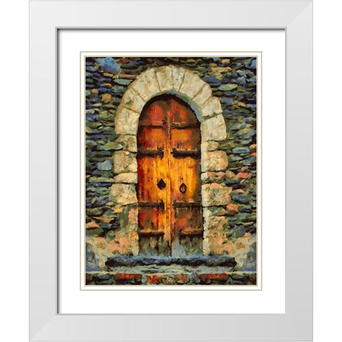 Door Collection XIII White Modern Wood Framed Art Print with Double Matting by Medeiros, Celito