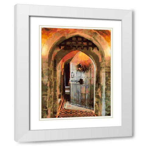 Door Collection XV White Modern Wood Framed Art Print with Double Matting by Medeiros, Celito