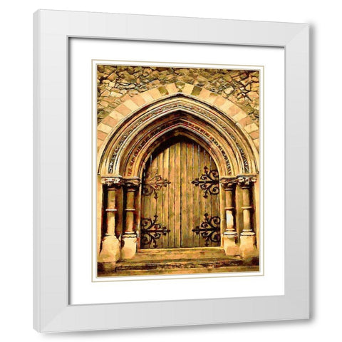 Door Collection XVI White Modern Wood Framed Art Print with Double Matting by Medeiros, Celito