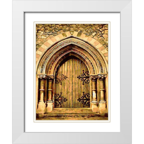 Door Collection XVI White Modern Wood Framed Art Print with Double Matting by Medeiros, Celito