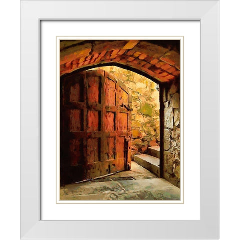 Door Collection XVII White Modern Wood Framed Art Print with Double Matting by Medeiros, Celito