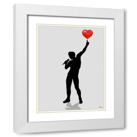 Heart Variation I White Modern Wood Framed Art Print with Double Matting by Medeiros, Celito