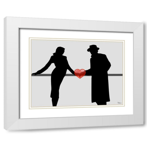 Heart Variation I White Modern Wood Framed Art Print with Double Matting by Medeiros, Celito