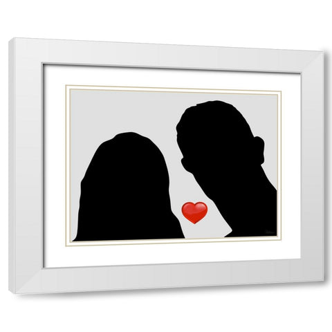 Heart Variation I White Modern Wood Framed Art Print with Double Matting by Medeiros, Celito