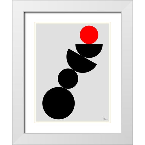 Black, white and Red II White Modern Wood Framed Art Print with Double Matting by Medeiros, Celito