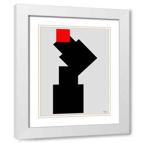 Black, white and Red III White Modern Wood Framed Art Print with Double Matting by Medeiros, Celito