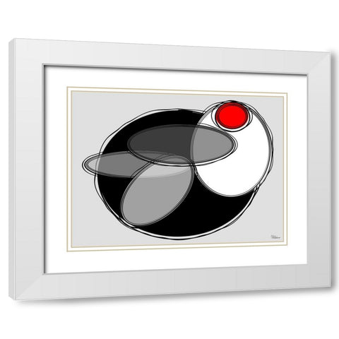 Black, white and Red IV White Modern Wood Framed Art Print with Double Matting by Medeiros, Celito