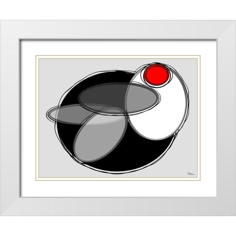 Black, white and Red IV White Modern Wood Framed Art Print with Double Matting by Medeiros, Celito