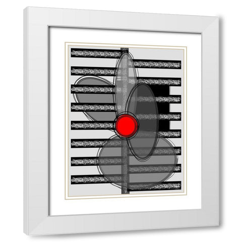 Black, white and Red VI White Modern Wood Framed Art Print with Double Matting by Medeiros, Celito