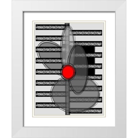 Black, white and Red VI White Modern Wood Framed Art Print with Double Matting by Medeiros, Celito