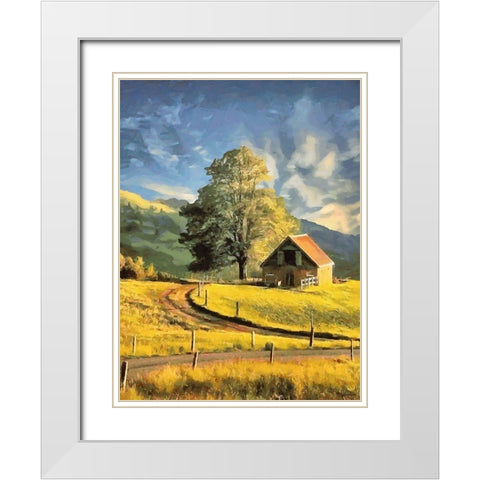 A Big Tree White Modern Wood Framed Art Print with Double Matting by Medeiros, Celito