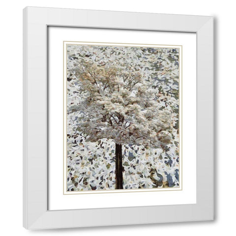White blooming Tree White Modern Wood Framed Art Print with Double Matting by Medeiros, Celito