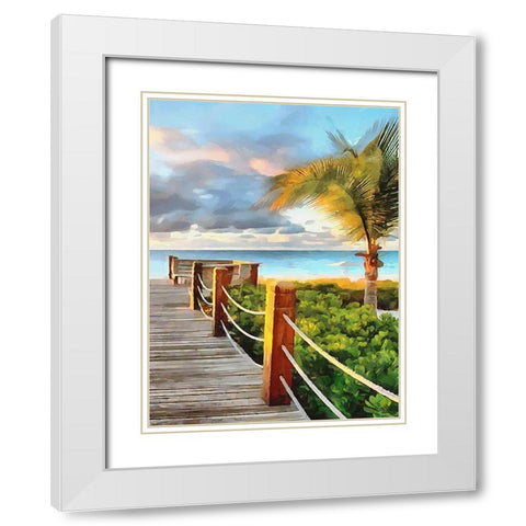 Pier to the Beach - Diptych B White Modern Wood Framed Art Print with Double Matting by Medeiros, Celito
