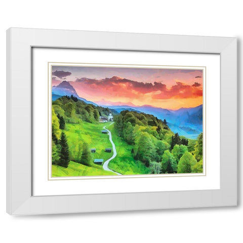 Path in the Mountains White Modern Wood Framed Art Print with Double Matting by Medeiros, Celito
