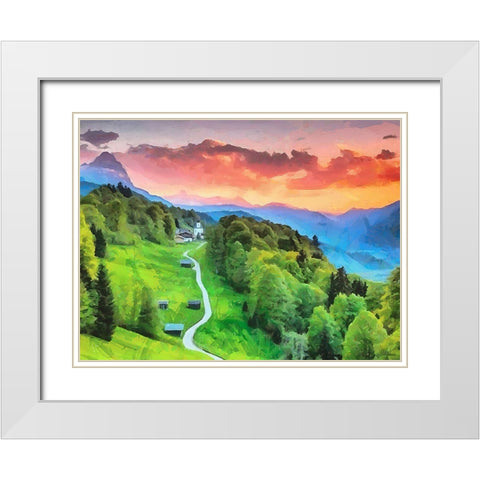Path in the Mountains White Modern Wood Framed Art Print with Double Matting by Medeiros, Celito