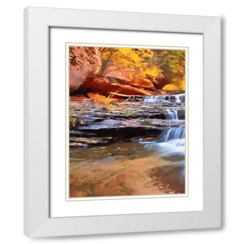 Small Watterfall - Diptych A White Modern Wood Framed Art Print with Double Matting by Medeiros, Celito