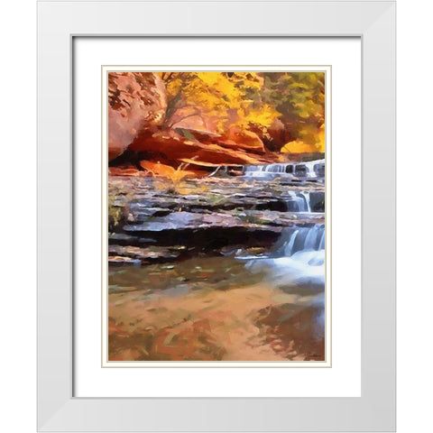 Small Watterfall - Diptych A White Modern Wood Framed Art Print with Double Matting by Medeiros, Celito