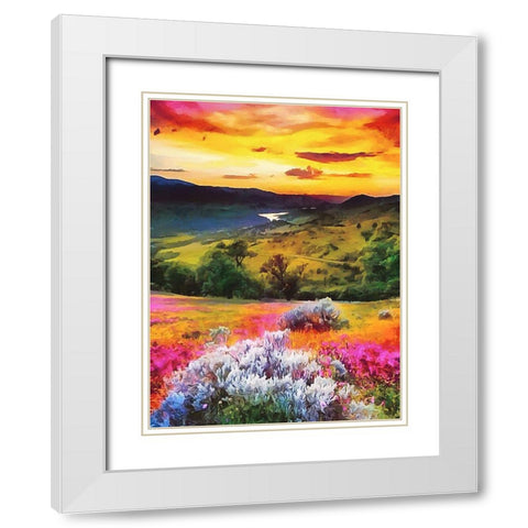 Landscape after Sunset White Modern Wood Framed Art Print with Double Matting by Medeiros, Celito