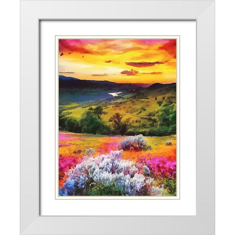 Landscape after Sunset White Modern Wood Framed Art Print with Double Matting by Medeiros, Celito