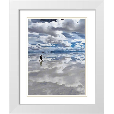Walk between Salt and Sky - Diptych A White Modern Wood Framed Art Print with Double Matting by Medeiros, Celito