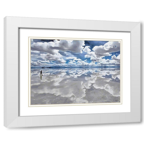 Walk between Salt and Sky White Modern Wood Framed Art Print with Double Matting by Medeiros, Celito