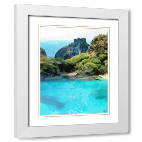 Bay with Rocks - Diptych B White Modern Wood Framed Art Print with Double Matting by Medeiros, Celito