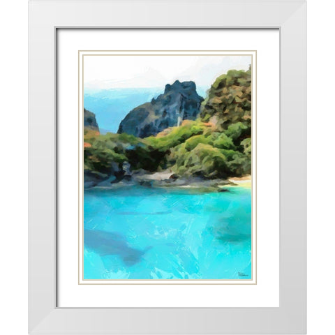 Bay with Rocks - Diptych B White Modern Wood Framed Art Print with Double Matting by Medeiros, Celito