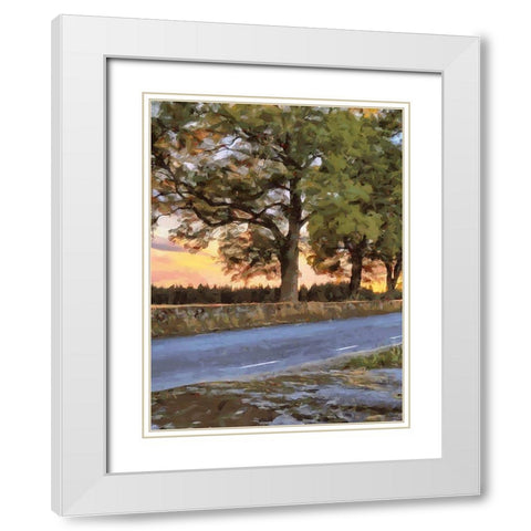 Oak Way by Sunset - Diptych A White Modern Wood Framed Art Print with Double Matting by Medeiros, Celito