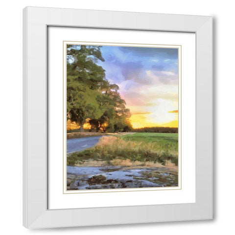 Oak Way by Sunset - Diptych B White Modern Wood Framed Art Print with Double Matting by Medeiros, Celito
