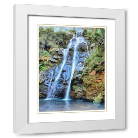 Watterfall White Modern Wood Framed Art Print with Double Matting by Medeiros, Celito