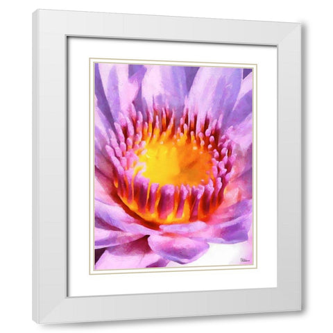Spring Floral Variations XII White Modern Wood Framed Art Print with Double Matting by Medeiros, Celito