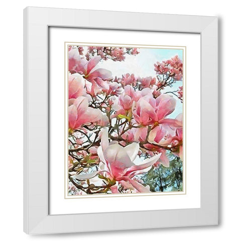 Spring Floral Variations XIII White Modern Wood Framed Art Print with Double Matting by Medeiros, Celito