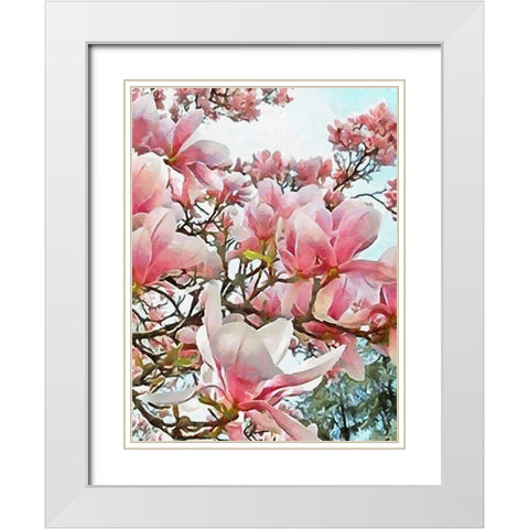 Spring Floral Variations XIII White Modern Wood Framed Art Print with Double Matting by Medeiros, Celito
