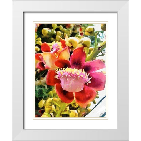 Spring Floral Variations XVI White Modern Wood Framed Art Print with Double Matting by Medeiros, Celito