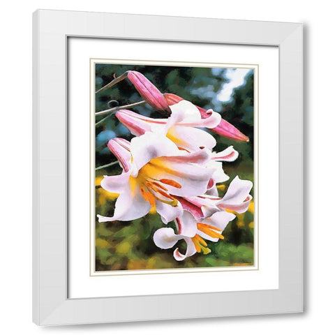 Spring Floral Variations XVII White Modern Wood Framed Art Print with Double Matting by Medeiros, Celito