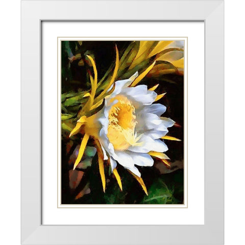 Spring Floral Variations XVIII White Modern Wood Framed Art Print with Double Matting by Medeiros, Celito
