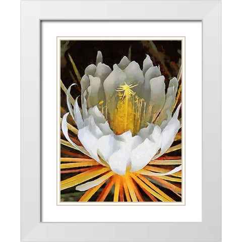 Spring Floral Variations XXI White Modern Wood Framed Art Print with Double Matting by Medeiros, Celito