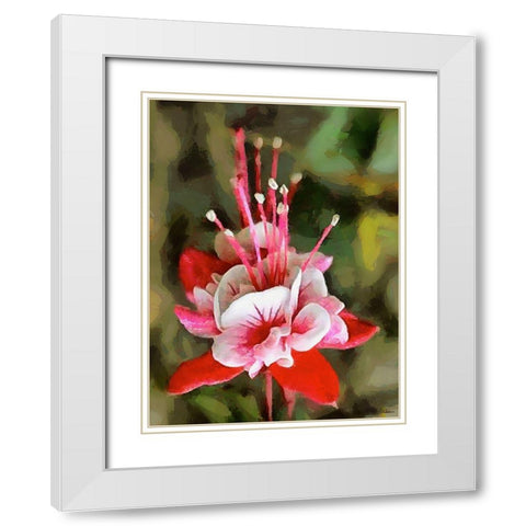 Spring Floral Variations XXII White Modern Wood Framed Art Print with Double Matting by Medeiros, Celito