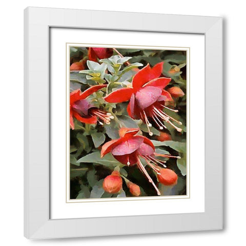 Spring Floral Variations XXIII White Modern Wood Framed Art Print with Double Matting by Medeiros, Celito