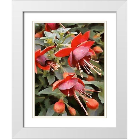 Spring Floral Variations XXIII White Modern Wood Framed Art Print with Double Matting by Medeiros, Celito