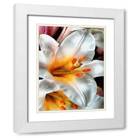 Spring Floral Variations XXIV White Modern Wood Framed Art Print with Double Matting by Medeiros, Celito