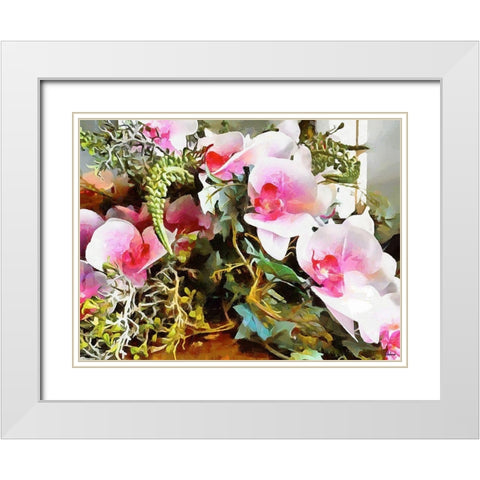Spring Floral Variations XXVI White Modern Wood Framed Art Print with Double Matting by Medeiros, Celito