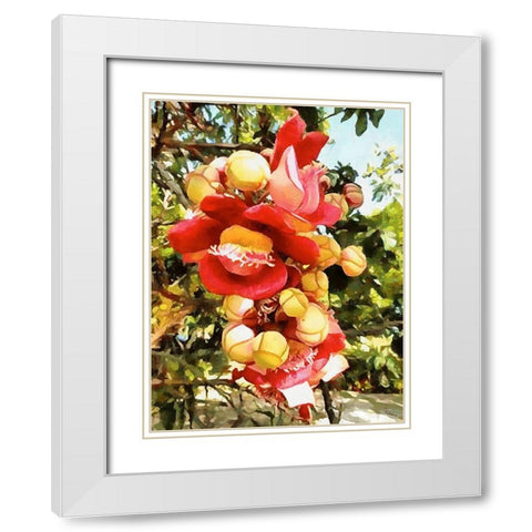 Spring Floral Variations XXIX White Modern Wood Framed Art Print with Double Matting by Medeiros, Celito