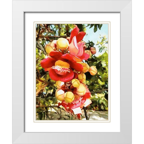 Spring Floral Variations XXIX White Modern Wood Framed Art Print with Double Matting by Medeiros, Celito